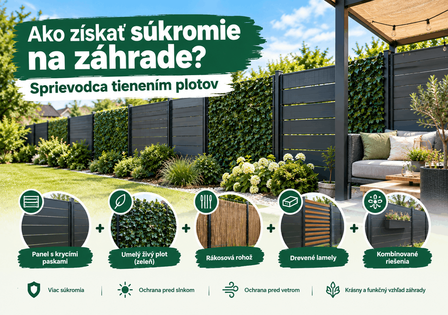 Ako získať súkromie na záhrade? Sprievodca tienením plotov