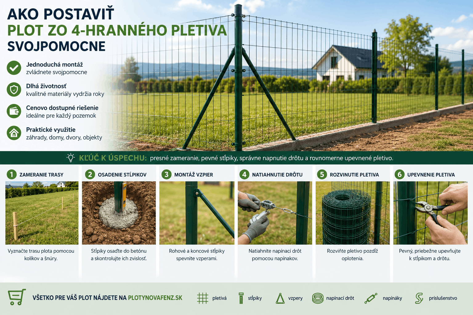 Návod: Ako postaviť plot z klasického pletiva svojpomocne